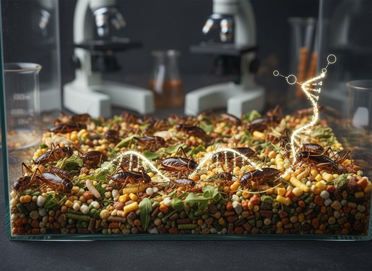 活餌（コオロギ・ゴキブリ）の栄養価を最大化するガットローディング技術と飼料