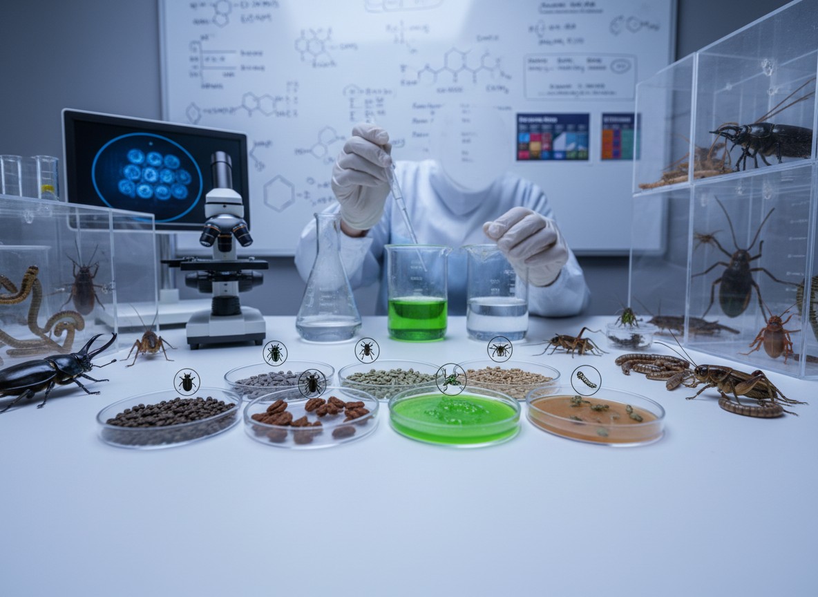 昆虫種別アミノ酸要求量に基づく専門飼料（人工餌）の配合設計と開発技術